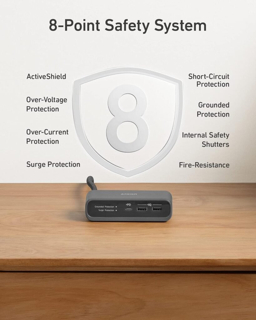 Anker 521 Power Strip - Charging Station with 3 Outlets, 30W USB C Charger, Works with iPhone 16/15, 5 ft Extension Cord, Power Delivery for High-Speed Charging, for Home, Office, Dorm Room, Travel