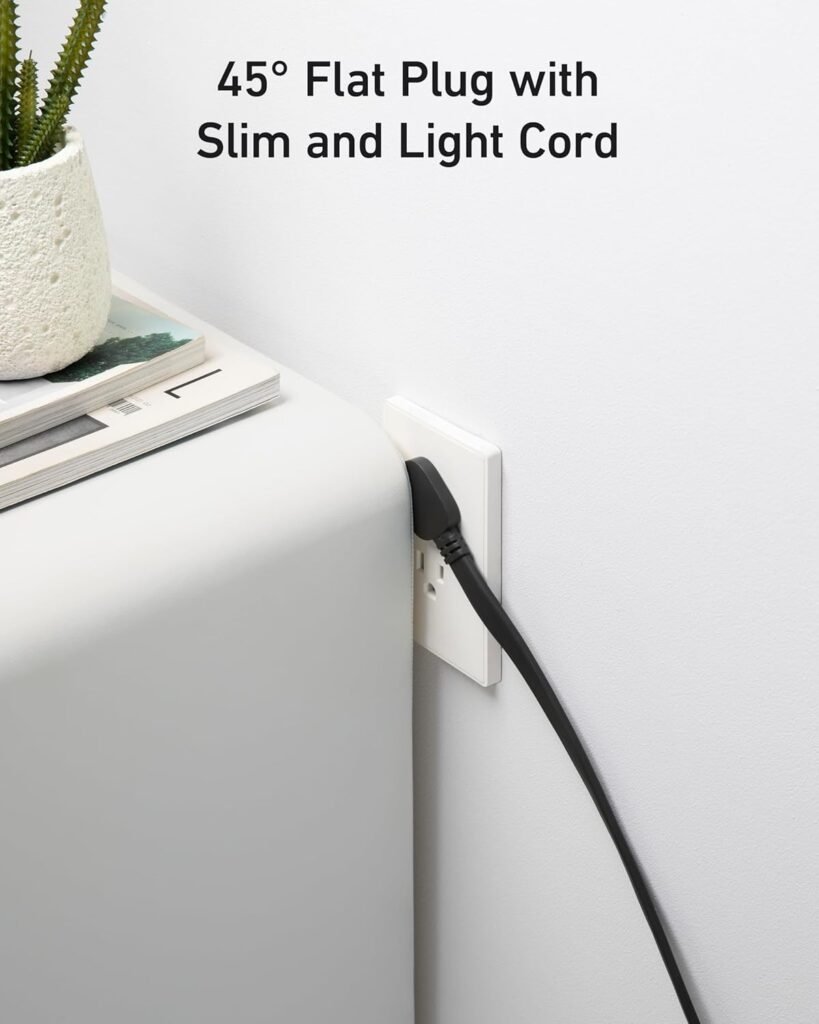 Anker 525 Charging Station, 5 ft Thin Cord and Flat Plug, 7-in-1 USB-C Power Strip for iPhone 16/15, 3 AC, 2 USB-A, 2 USB-C,65W Power Delivery Desktop Accessory for MacBook Pro,Office