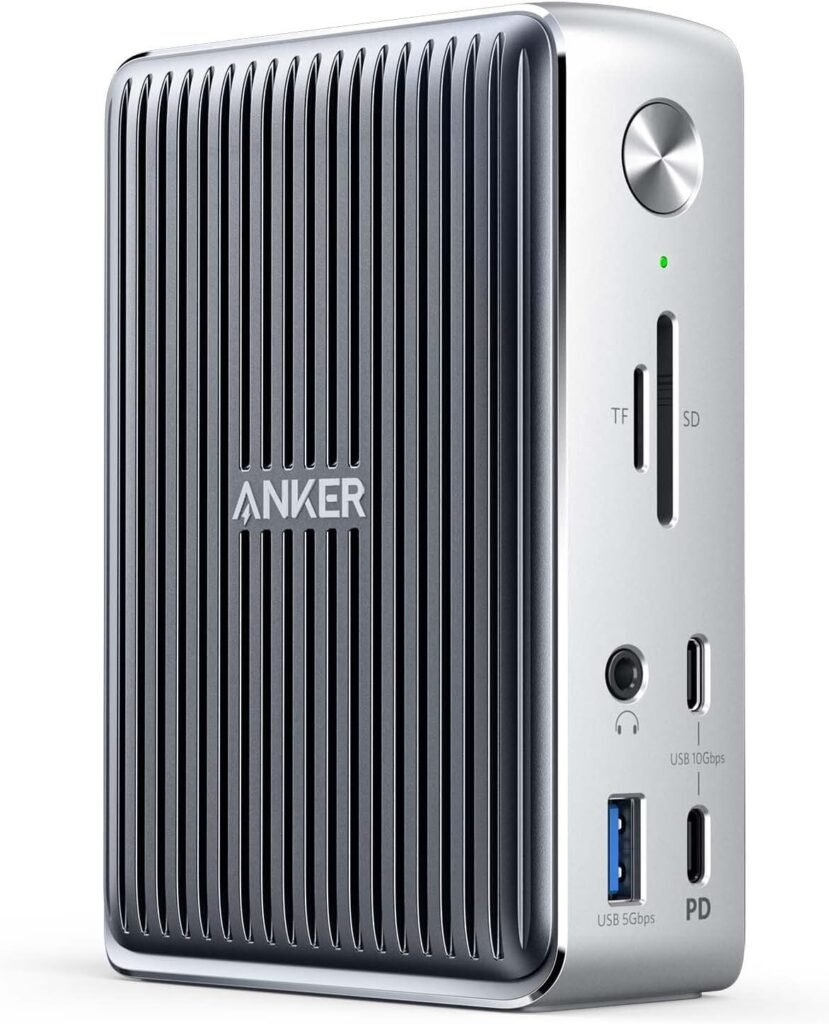 Anker 577 Docking Station (13-in-1, Thunderbolt 3) 85W Charging for Laptop, 18W for Phones, 4K Dual Display, 10 Gbps USB-C Data, Ethernet, Audio, SD 4.0 Anker 577 Docking Station (13-in-1, Thunderbolt 3) 85W Charging for Laptop, 18W for Phones, 4K Dual Display, 10 Gbps USB-C Data, Ethernet, Audio, SD 4.0