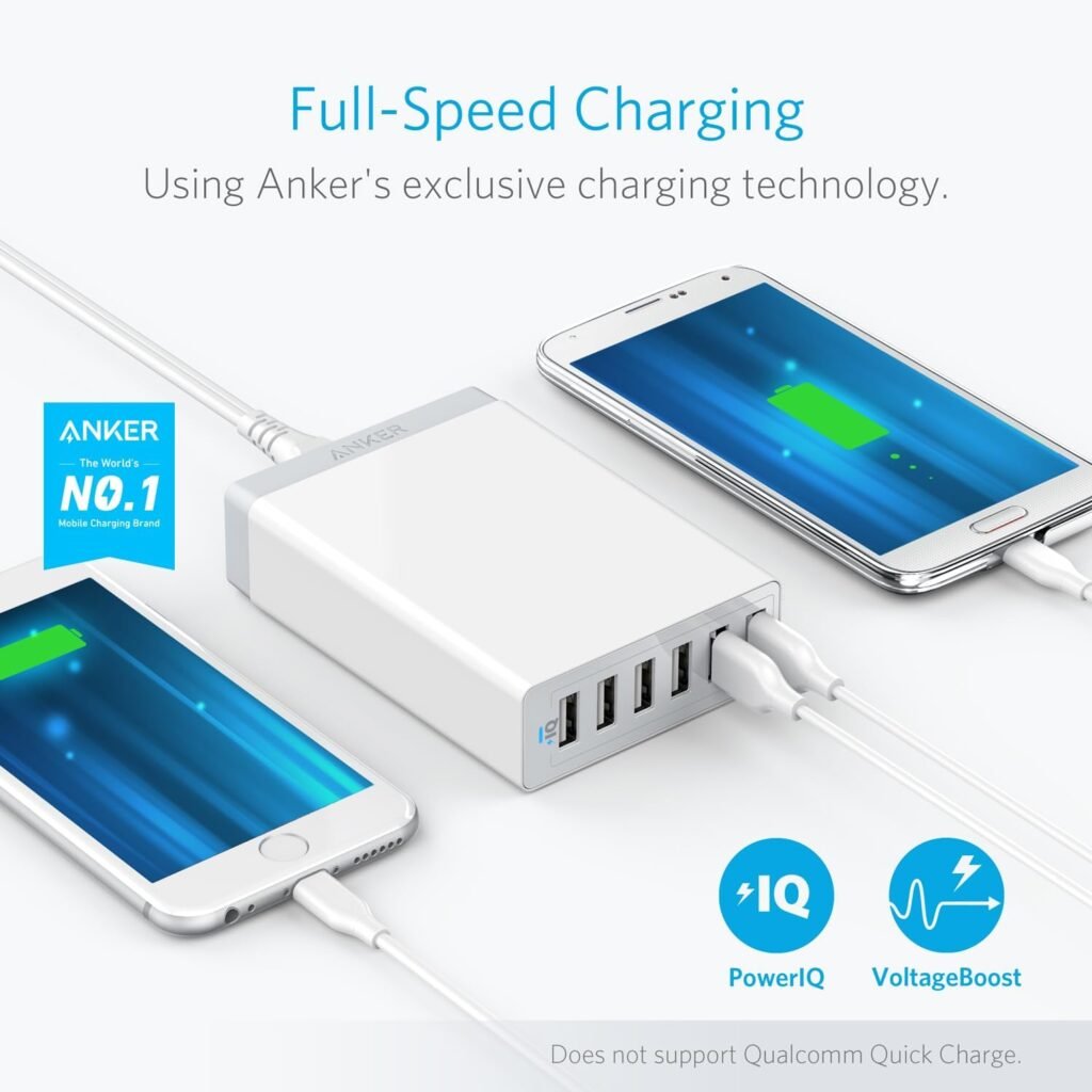 Anker Charger, 60W 6 Port USB Charging Station, PowerPort 6 Multi USB Charger for iPhone 14/13 Series, iPad Pro/Air/Mini, Galaxy S23/S22/S21, Note 20 Ultra, LG, HTC, and More Anker Charger, 60W 6 Port USB Charging Station, PowerPort 6 Multi USB Charger for iPhone 14/13 Series, iPad Pro/Air/Mini, Galaxy S23/S22/S21, Note 20 Ultra, LG, HTC, and More