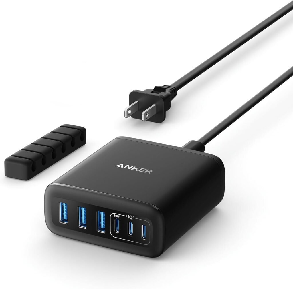 Anker Desktop Charger, Fast Charging USB C Charger, 112W Max 6-Port Charging Station, for iPhone 17, iPad, MacBook, Samsung and More (Cable Not Included) Anker Desktop Charger, Fast Charging USB C Charger, 112W Max 6-Port Charging Station, for iPhone 17, iPad, MacBook, Samsung and More (Cable Not Included)