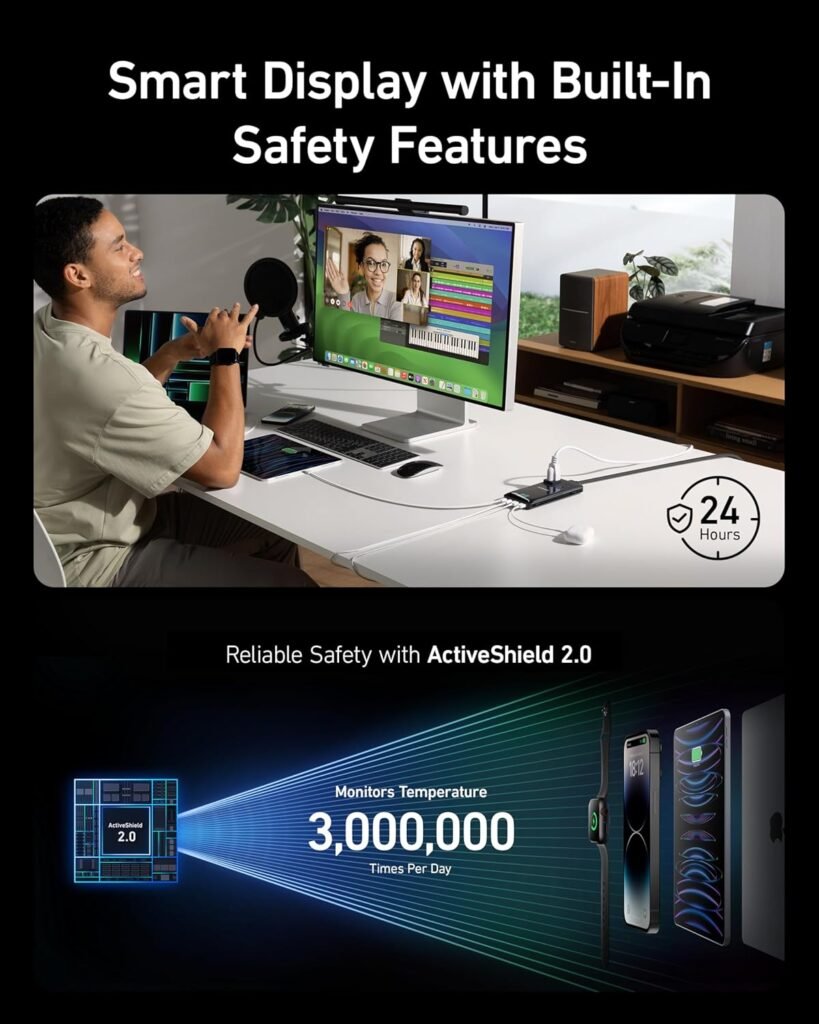 Anker Prime 6-in-1 USB C Charging Station, 140W Compact Power Strip for Work and Travel, 5 ft Detachable Extension Cord with 6 Ports, for iPhone 15/15 Plus/15 Pro/15 Pro Max(Non-Battery, Non-Wireless)