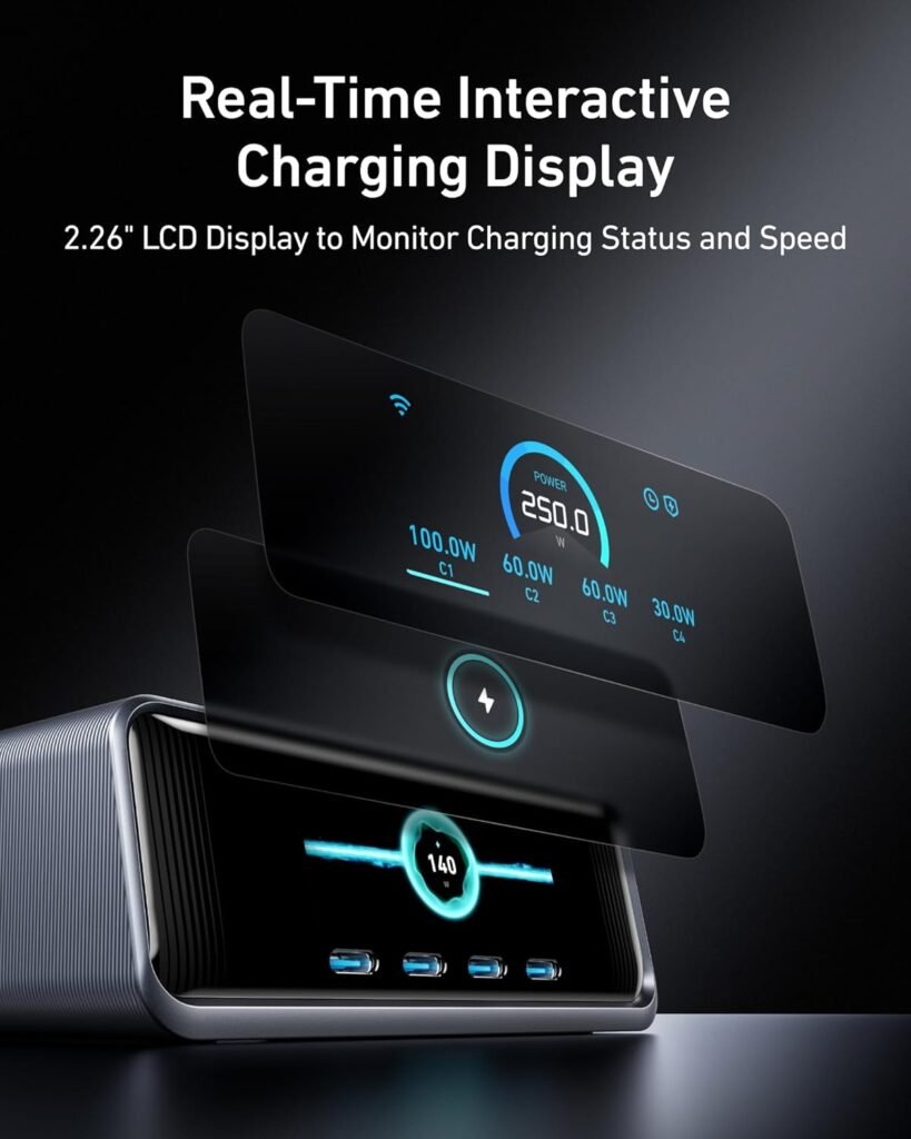 Anker Prime Charger, 250W GaN Prime USB C Charging Station, Ultra-Fast 6-Port, 2.26 LCD Display and Smart Control Dial, Compatible with MacBook Pro/Air, iPhone 16/15/14, Galaxy, and More (Silver) Anker Prime Charger, 250W GaN Prime USB C Charging Station, Ultra-Fast 6-Port, 2.26 LCD Display and Smart Control Dial, Compatible with MacBook Pro/Air, iPhone 16/15/14, Galaxy, and More (Silver)