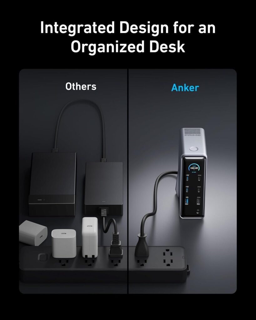 Anker Prime Docking Station, 14-Port with 160W Max Output, 10Gbps Fast Data Transfer, Real-Time Smart Interface, Audio and Ethernet Ports, Dual 4K Displays for Dell, HP, Lenovo and More Anker Prime Docking Station, 14-Port with 160W Max Output, 10Gbps Fast Data Transfer, Real-Time Smart Interface, Audio and Ethernet Ports, Dual 4K Displays for Dell, HP, Lenovo and More