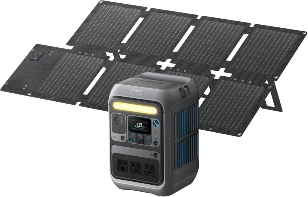 Anker Solar Generator SOLIX C300 with 60W Solar Panel, 288Wh Portable Power Station, 300W (600W Surge), LiFePO4 Battery, 140W Two-Way Fast Charging, for Outdoor Camping, Traveling, and Emergencies Anker Solar Generator SOLIX C300 with 60W Solar Panel, 288Wh Portable Power Station, 300W (600W Surge), LiFePO4 Battery, 140W Two-Way Fast Charging, for Outdoor Camping, Traveling, and Emergencies
