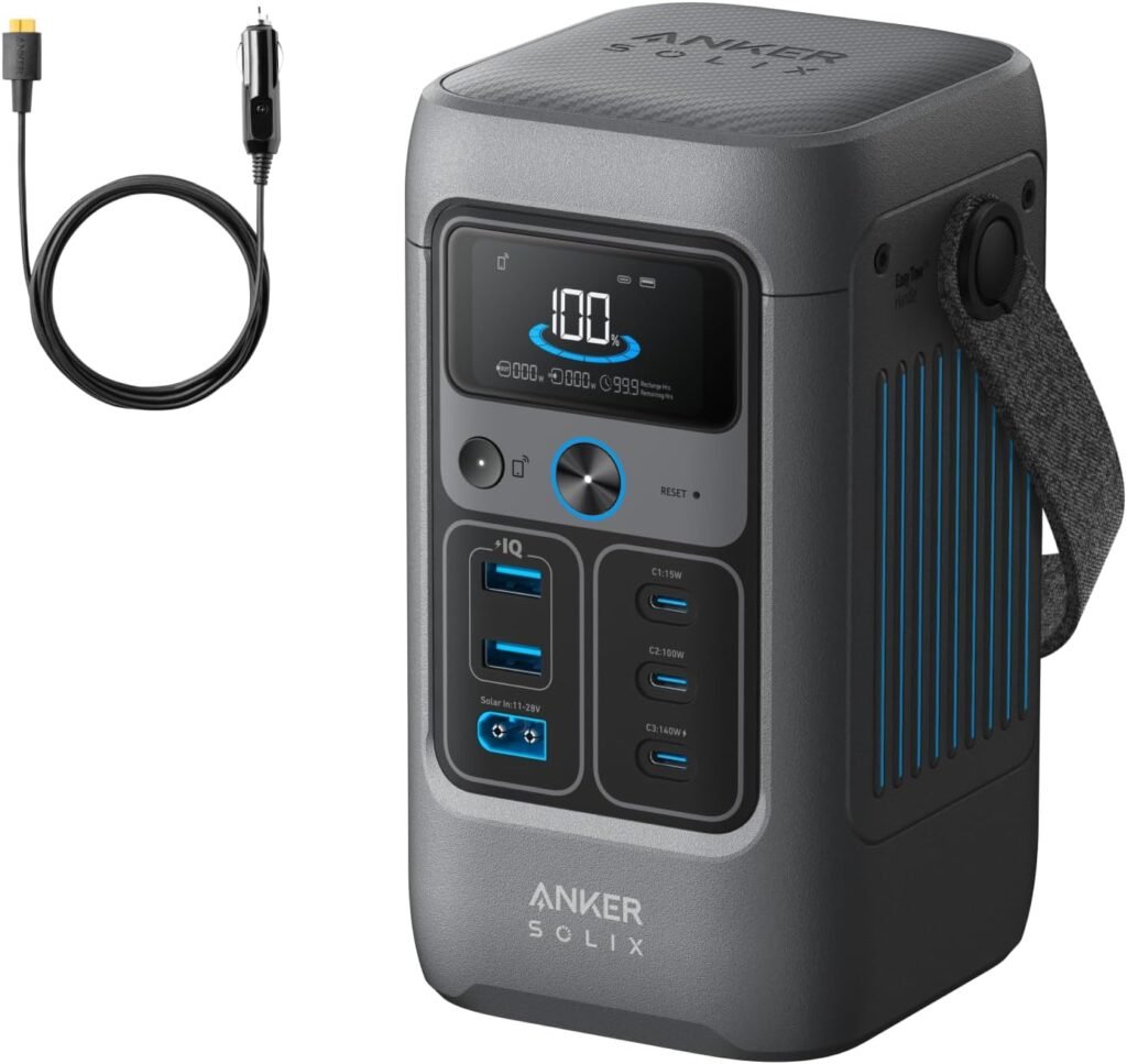 Anker SOLIX C200 DC Power Bank Station with Car Charging Cable, 192Wh Portable Power Station, LiFePO4 Battery, 200W Solar Generator, for Outdoor Camping, Traveling, and Emergencies. Anker SOLIX C200 DC Power Bank Station with Car Charging Cable, 192Wh Portable Power Station, LiFePO4 Battery, 200W Solar Generator, for Outdoor Camping, Traveling, and Emergencies.