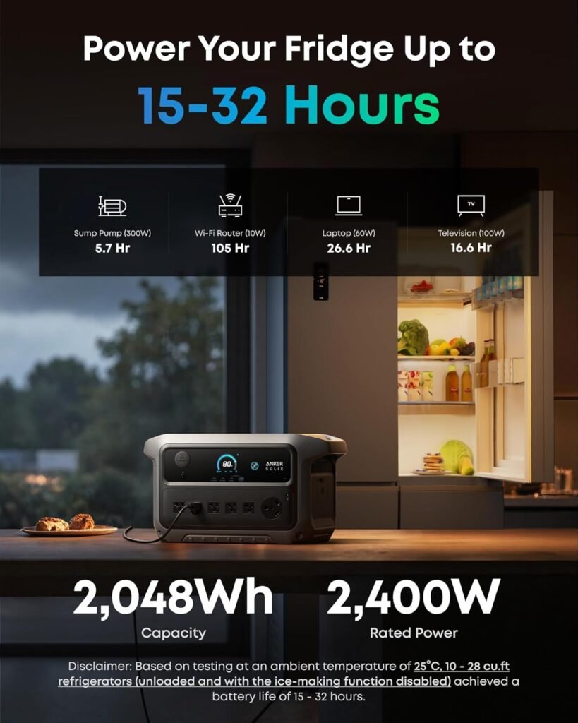 Anker SOLIX C2000 Gen 2 Portable Power Station, 2,400W (Peak 4,000W) Solar Generator, Full Charge in 58 Min, 2048wh LiFePO4 Battery for Home Backup, Power Outages, and Camping (Optional Solar Panel) Anker SOLIX C2000 Gen 2 Portable Power Station, 2,400W (Peak 4,000W) Solar Generator, Full Charge in 58 Min, 2048wh LiFePO4 Battery for Home Backup, Power Outages, and Camping (Optional Solar Panel)