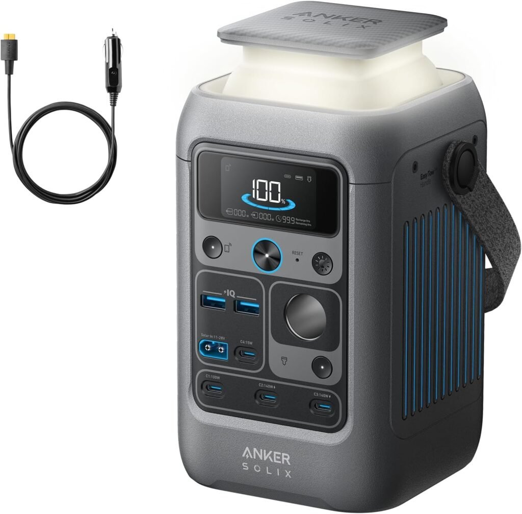 Anker SOLIX C300 DC Power Bank Station with Car Charging Cable, Outdoor 288Wh, Portable Power Station, LiFePO4 Battery, 300W Solar Generator, for Camping, Traveling, and Emergencies Anker SOLIX C300 DC Power Bank Station with Car Charging Cable, Outdoor 288Wh, Portable Power Station, LiFePO4 Battery, 300W Solar Generator, for Camping, Traveling, and Emergencies