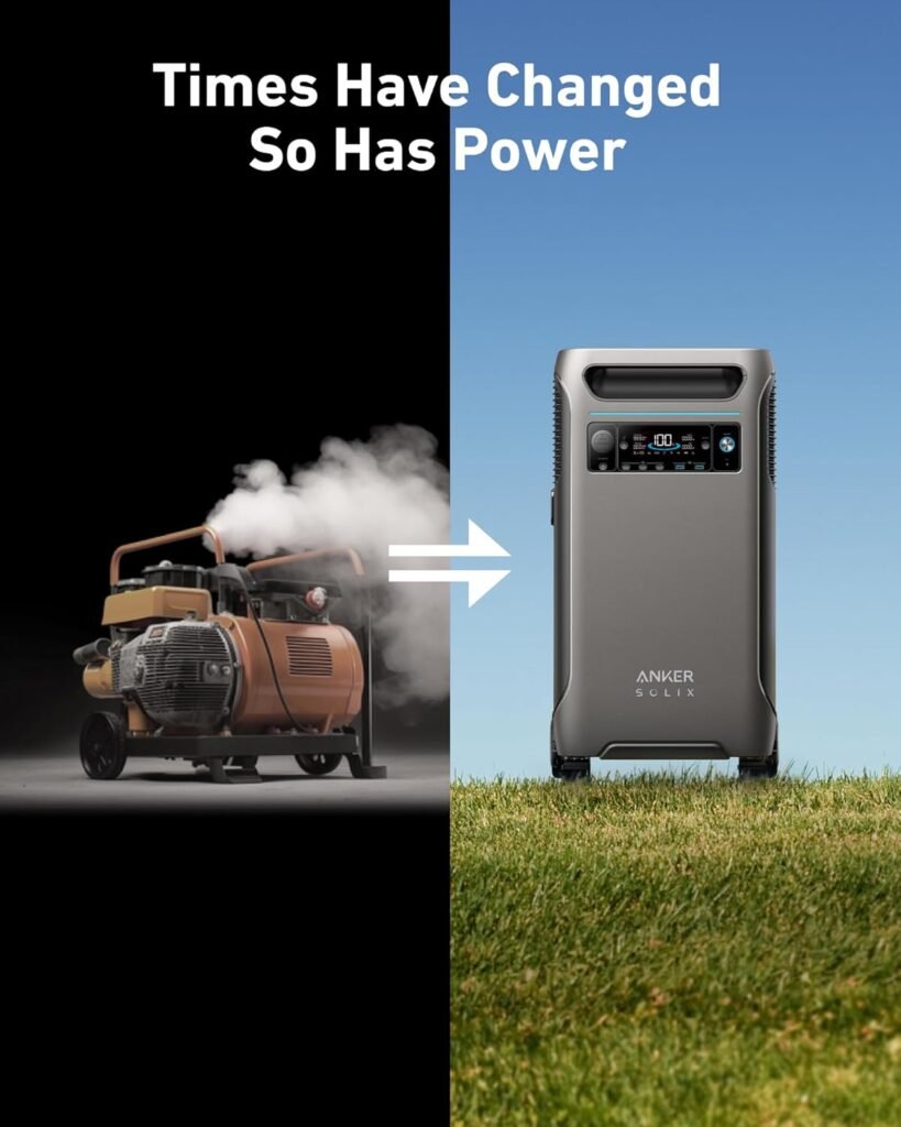 Anker SOLIX F3800 120V/240V Home Backup Kit, 7.68kWh Portable Power Station with Transfer Switch Kit, LiFePO4 Battery, 6000W AC Output, Solar Generator for Home Use, RV, Emergencies,  Outages