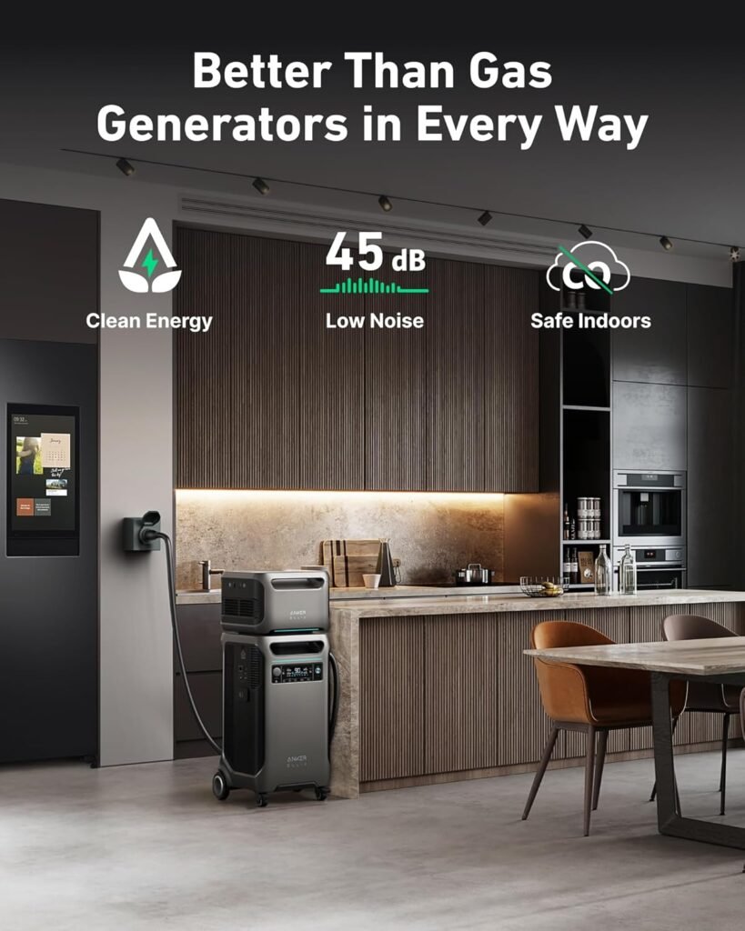 Anker SOLIX F3800 120V/240V Home Backup Kit, 7.68kWh Portable Power Station with Transfer Switch Kit, LiFePO4 Battery, 6000W AC Output, Solar Generator for Home Use, RV, Emergencies,  Outages