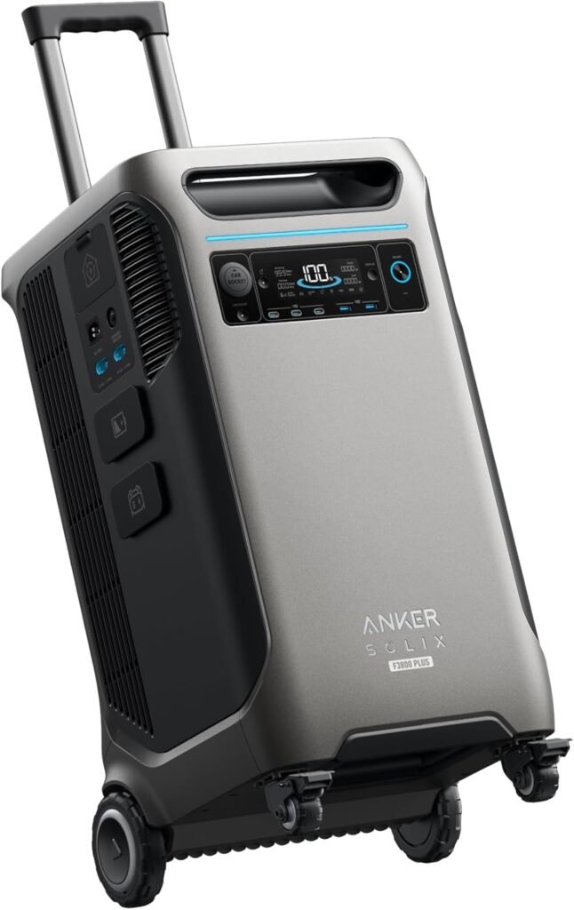 Anker SOLIX F3800 Plus Portable Power Station with Double Power Hub, 7.68kWh, 12,000W AC Output, Generators for Home Use, 3,200W Solar Input, Works with Generator, For Power Outages and Emergencies