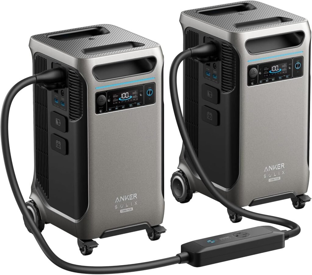 Anker SOLIX F3800 Plus Portable Power Station with Double Power Hub, 7.68kWh, 12,000W AC Output, Generators for Home Use, 3,200W Solar Input, Works with Generator, For Power Outages and Emergencies