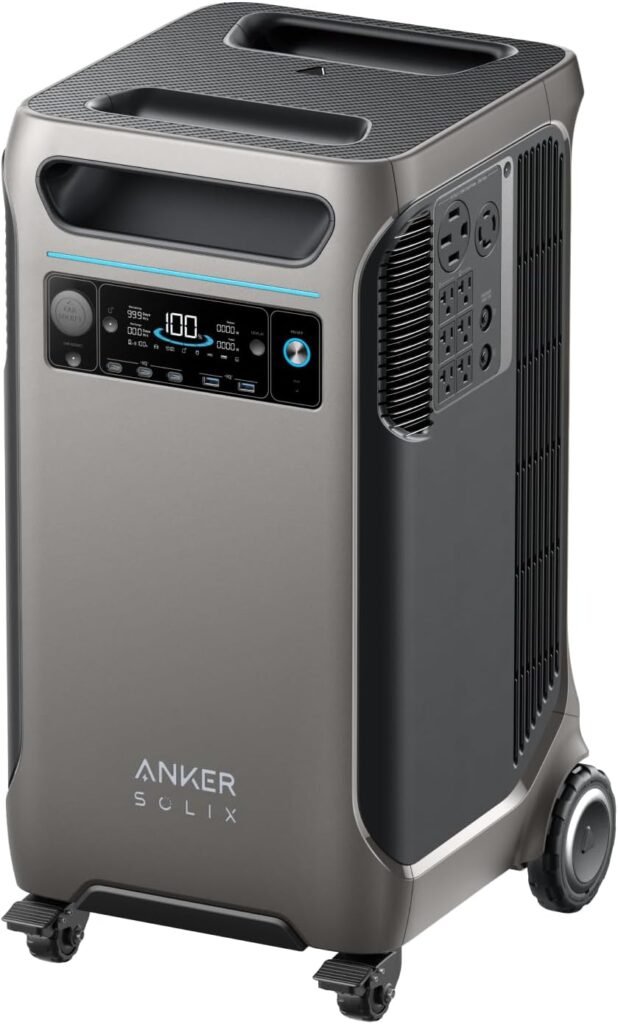 Anker SOLIX F3800 Portable Power Station, 3840Wh, LiFePO4 Batteries, Ultra-High 6000W AC Output with 120V/240V, Solar Generator for Home Backup and Outdoor Camping (Renewed) Anker SOLIX F3800 Portable Power Station, 3840Wh, LiFePO4 Batteries, Ultra-High 6000W AC Output with 120V/240V, Solar Generator for Home Backup and Outdoor Camping (Renewed)