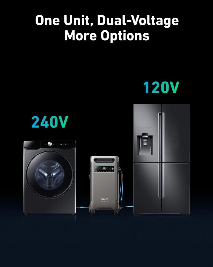 Anker SOLIX F3800 Portable Power Station, 3840Wh, LiFePO4 Batteries, Ultra-High 6000W AC Output with 120V/240V, Solar Generator for Home Backup and Outdoor Camping (Renewed) Anker SOLIX F3800 Portable Power Station, 3840Wh, LiFePO4 Batteries, Ultra-High 6000W AC Output with 120V/240V, Solar Generator for Home Backup and Outdoor Camping (Renewed)