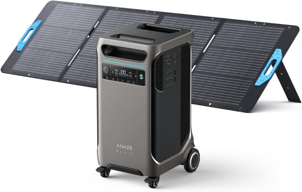 Anker SOLIX F3800 Portable Power Station with 200W Solar Panels, 3,840Wh LiFePO4 Battery, 120V/240V,Solar Generator for Home Use, RVs, Emergencies, Outages, and Outdoor Camping (Renewed)