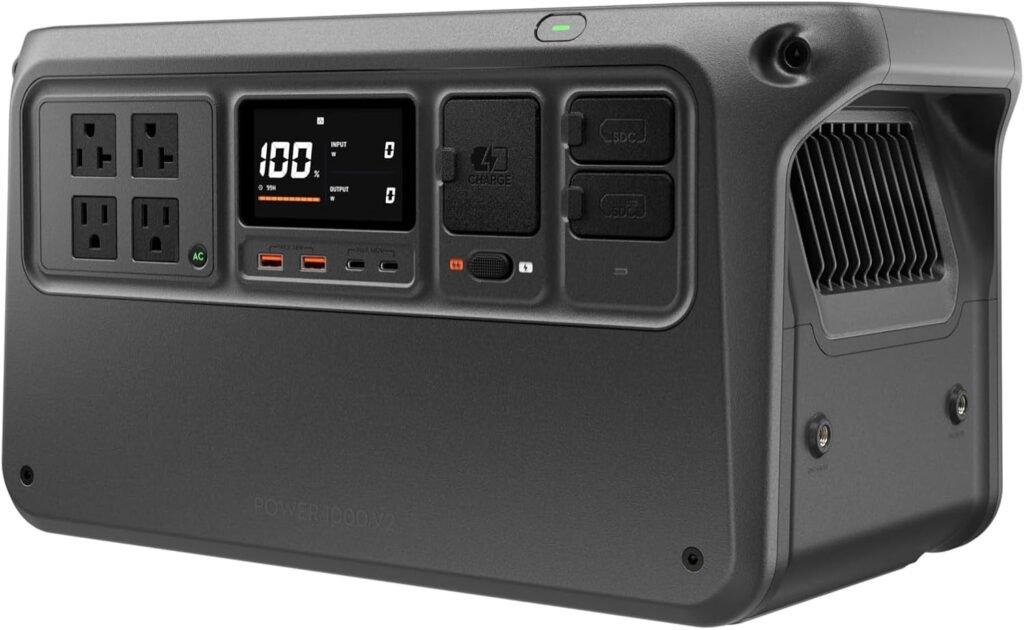DJI Power 1000 V2 Portable Power Station, 1024Wh LFP Battery, Compact Size, 2600W Stable Output, 0-80% Recharge in 37 Mins, Electric Generator for Home, Camping, RVs, Off-Grid