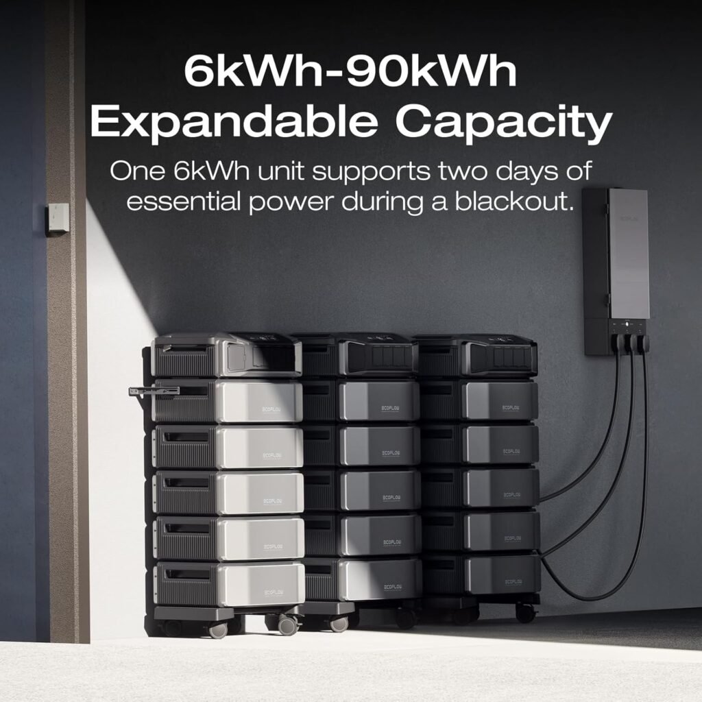 EF ECOFLOW 12kWh Power Station: DELTA Pro Ultra with Extra Battery, 120/240V 7200W AC Output, Lifepo4 Home Battery Backup Expandable to 90kWh, Solar Generator for Home Use, Emergency, Camping, RV