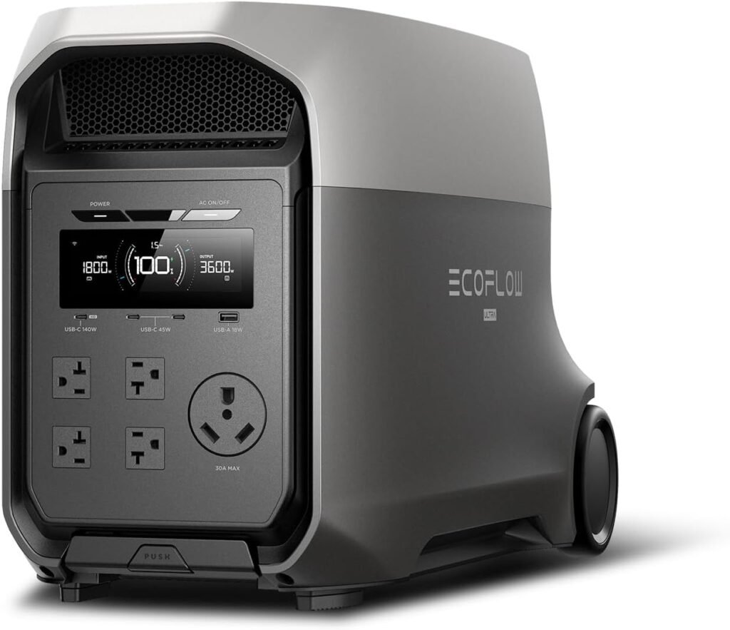 EF ECOFLOW DELTA 3 Ultra Portable Power Station, 3072Wh LiFePO4 Battery, 3600W (Surge 7200W) Output Home Power, Solar Generator for Home Use, Camping Accessories, Emergencies  RV Backup