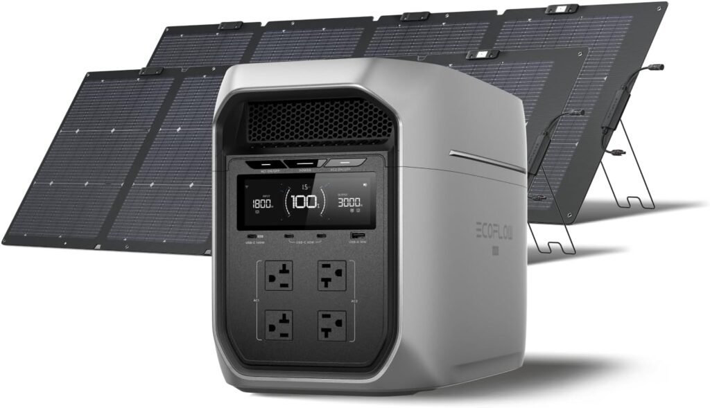 EF ECOFLOW Portable Power Station DELTA 3 MAX Plus with 2X220W Solar Panel, 3000W Max Output, Fast 0–80% Recharge in 64mins, Reliable Home Backup RV Camping EF ECOFLOW Portable Power Station DELTA 3 MAX Plus with 2X220W Solar Panel, 3000W Max Output, Fast 0–80% Recharge in 64mins, Reliable Home Backup RV Camping