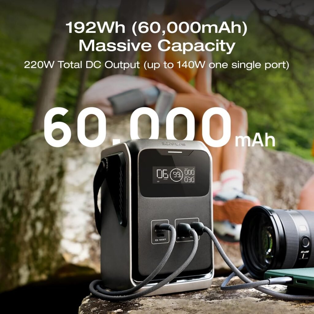 EF ECOFLOW TRAIL 200 DC Portable Power Station, 192Wh LiFePO4 Battery, Solar Generator, 220W DC Output, Compact Power Bank for Camping, Travel, Outdoors, and Emergency Use EF ECOFLOW TRAIL 200 DC Portable Power Station, 192Wh LiFePO4 Battery, Solar Generator, 220W DC Output, Compact Power Bank for Camping, Travel, Outdoors, and Emergency Use