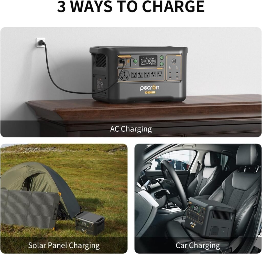 pecron Portable Power Station F3000LFP, 3072Wh Solar Generator, 3600W LiFePO4 Battery Home Backup, Fast Charging Lithium Battery with 100W USB-C Output for Home, Camping, RV, Emergency pecron Portable Power Station F3000LFP, 3072Wh Solar Generator, 3600W LiFePO4 Battery Home Backup, Fast Charging Lithium Battery with 100W USB-C Output for Home, Camping, RV, Emergency