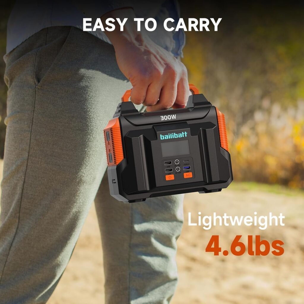 Portable Power Station 300W 257wh Lithium Battery Bailibatt Small Portable Generator for Home Use Camping Travel Emergency Hunting Outdoor, Large Power Bank with AC Outlet for Laptop Portable Power Station 300W 257wh Lithium Battery Bailibatt Small Portable Generator for Home Use Camping Travel Emergency Hunting Outdoor, Large Power Bank with AC Outlet for Laptop