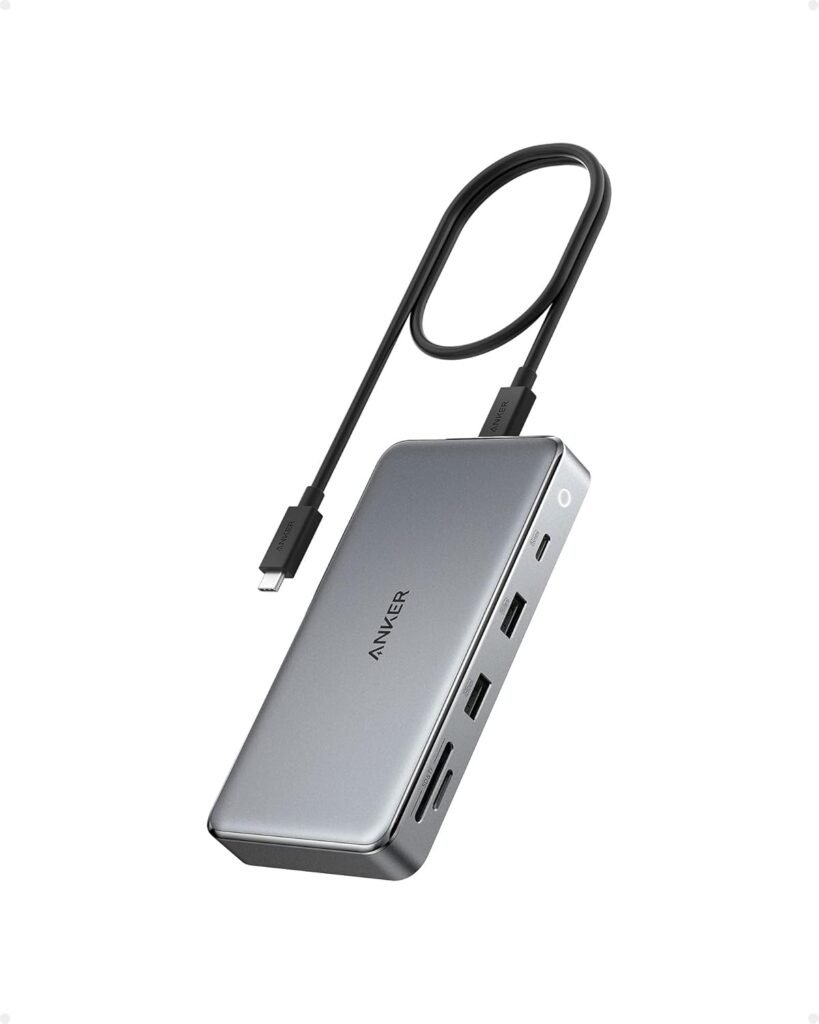 Anker 563 USB-C Hub (10-in-1, Dual 4K HDMI), Docking Station Dual Monitor, with Max 100W Pd-in, 5Gbps USB Data Ports for Windows Laptops, Dell XPS, Thinkpad, MacBook Pro, MacBook Air and More