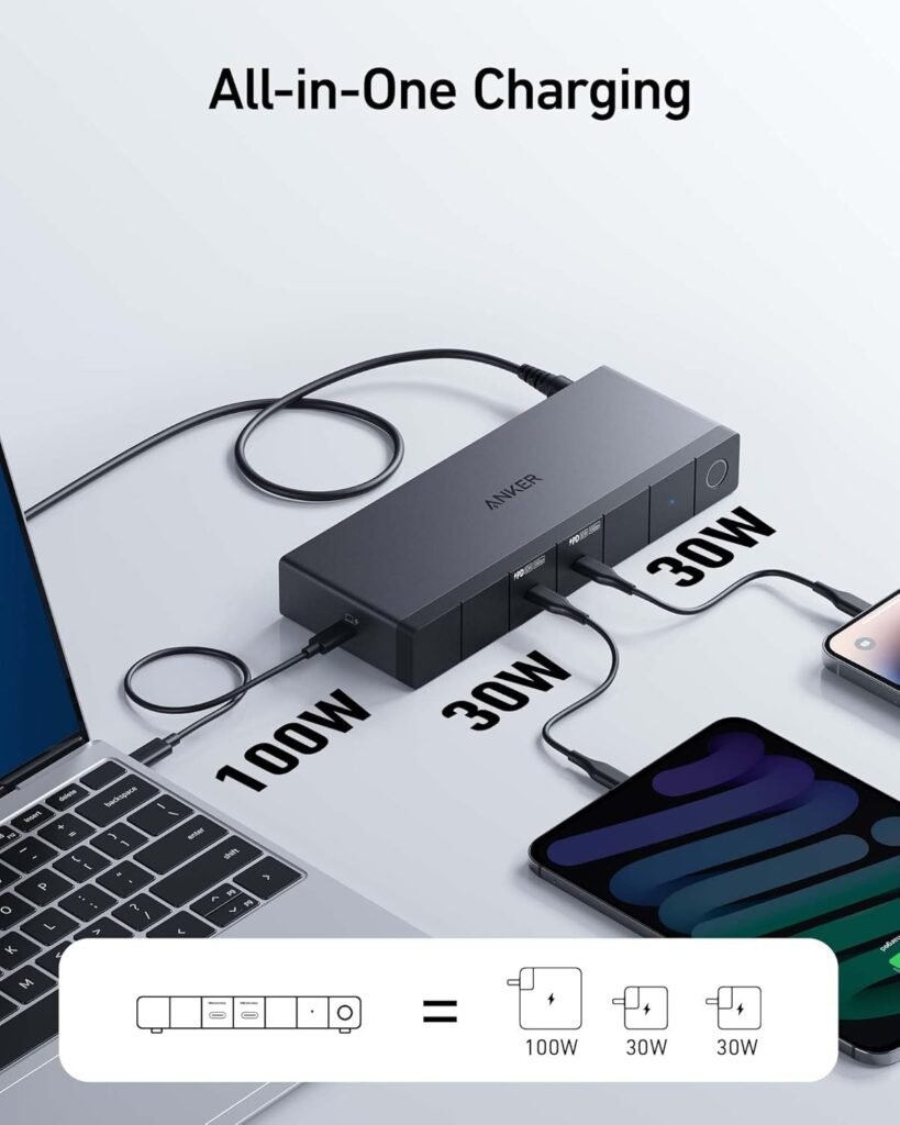 Anker 568 USB-C Docking Station (11-in-1, USB4), Up to 100W Charging for Laptop, 40Gbps Data Transfer, Ethernet, Single 8K, Triple 4K Display, 6 USB Ports for Windows Laptop and More(Gray) Anker 568 USB-C Docking Station (11-in-1, USB4), Up to 100W Charging for Laptop, 40Gbps Data Transfer, Ethernet, Single 8K, Triple 4K Display, 6 USB Ports for Windows Laptop and More(Gray)