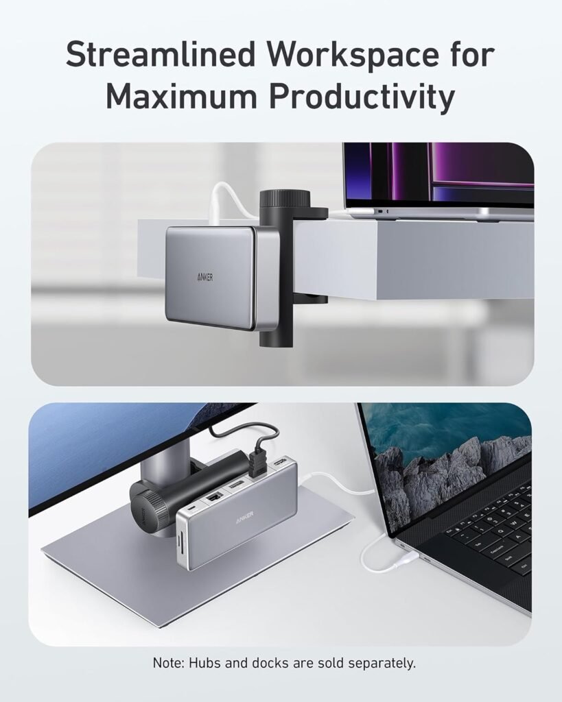 Anker Hub Mounting Kit with Adjustable DesignAnker 10-in-1 USB C Docking Station