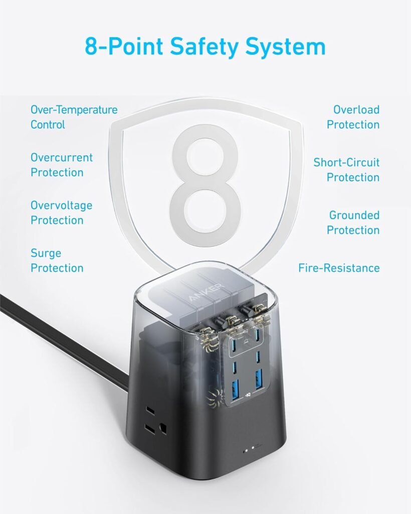 Anker iPhone Fast Charging Cable - 6ft Nylon USB-C to Lightning Cord, MFi Certified Charging Station (100W), 9-in-1 USB C Power Strip with 300J Surge Protection Anker iPhone Fast Charging Cable - 6ft Nylon USB-C to Lightning Cord, MFi Certified Charging Station (100W), 9-in-1 USB C Power Strip with 300J Surge Protection