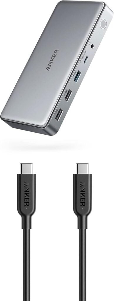 Anker Powerline II USB-C to USB-C 3.1 Gen 2 Cable (3ft) with Power Delivery  Anker Triple Display Docking Station for M1 MacBooks, 563 USB C Docking Station (10-in-1)