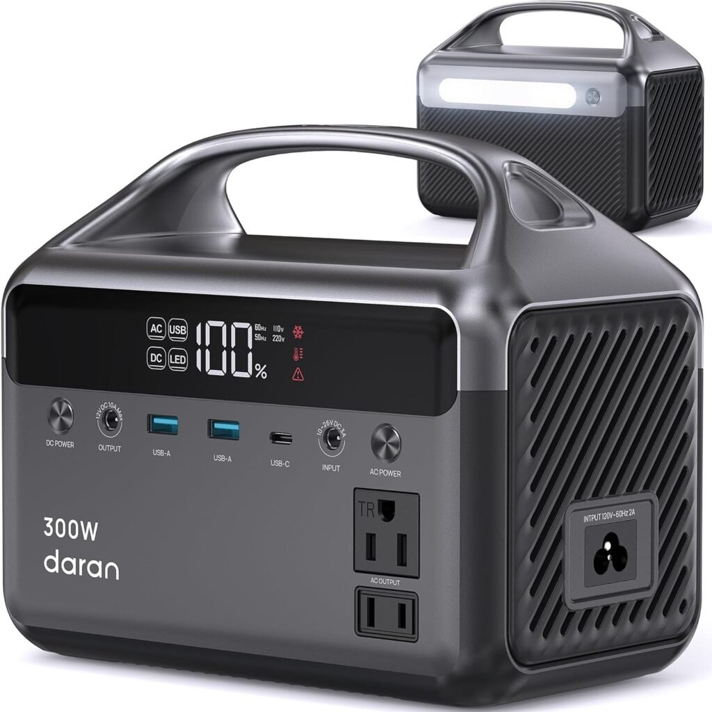 DaranEner Portable Power Station, 300W (Surge 600W) 192Wh(60,000mAh) Power Bank with 110V AC Outlet, LiFePO4 Battery for Home Emergency, Camping, Travel, Outdoor Electronics(Option Solar Generator) DaranEner Portable Power Station, 300W (Surge 600W) 192Wh(60,000mAh) Power Bank with 110V AC Outlet, LiFePO4 Battery for Home Emergency, Camping, Travel, Outdoor Electronics(Option Solar Generator)