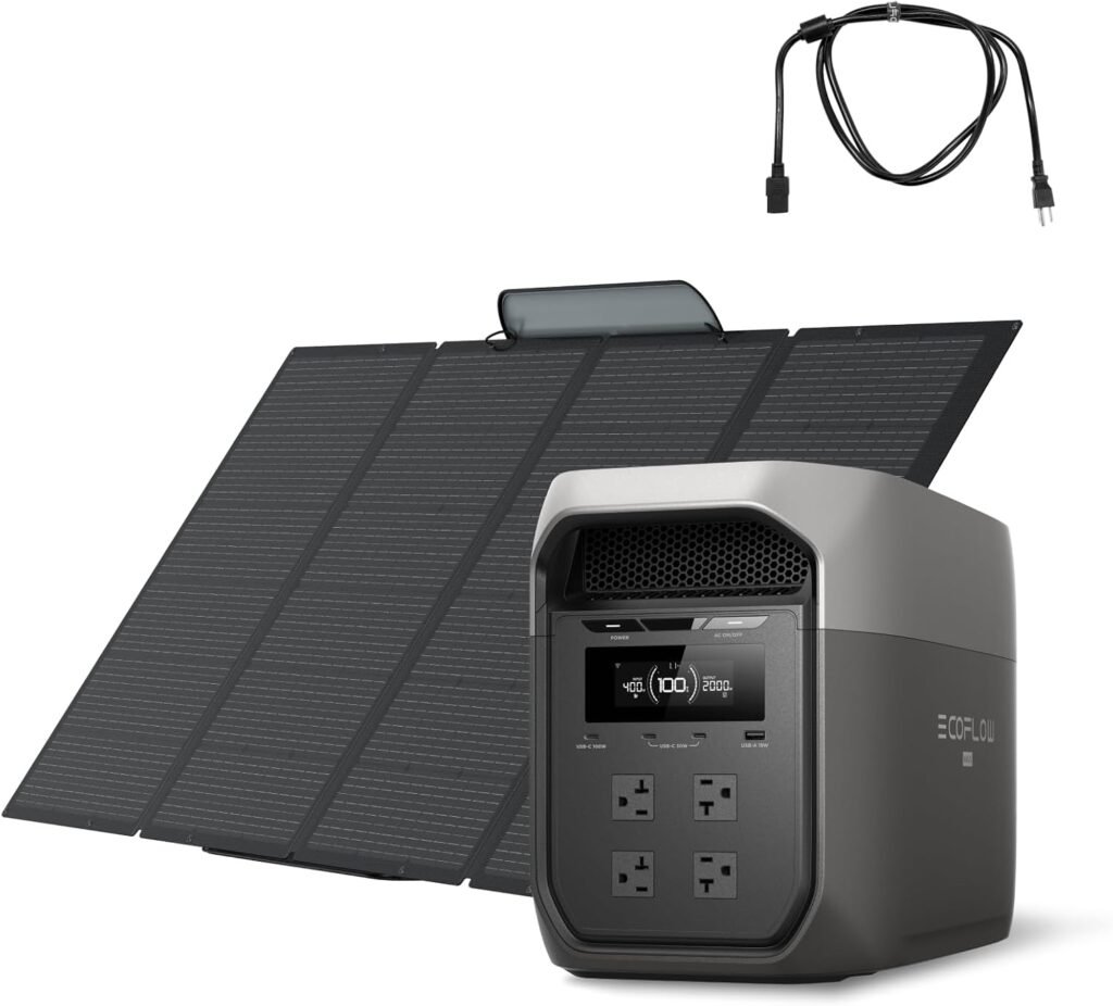EF ECOFLOW Portable Power Station DELTA 3 MAX with 400W Solar Panel and AC Charging Cable, 3400W X-Boost Output, Ultra-Fast 0-80% Charging in 1.13 Hr, Home Backup RV Camping EF ECOFLOW Portable Power Station DELTA 3 MAX with 400W Solar Panel and AC Charging Cable, 3400W X-Boost Output, Ultra-Fast 0-80% Charging in 1.13 Hr, Home Backup RV Camping