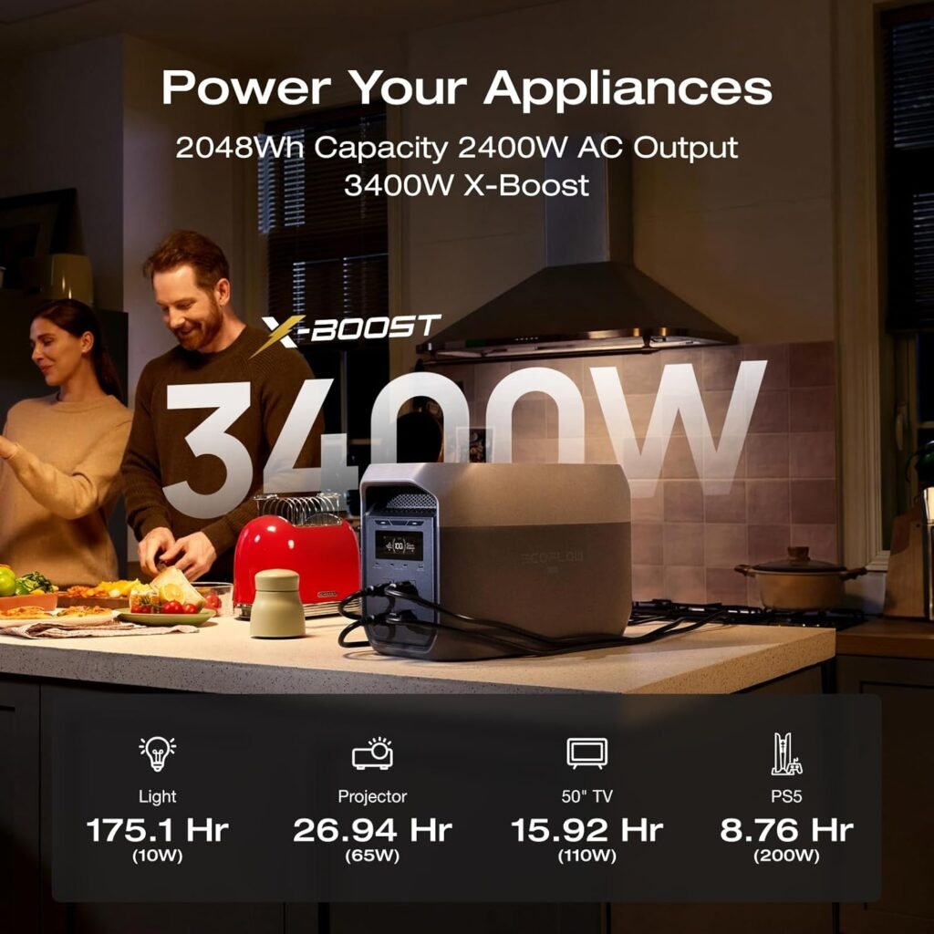 EF ECOFLOW Portable Power Station DELTA 3 Max with AC Charging Cable, 2048Wh LiFePO4 Battery, 3400W X-Boost Output, Ultra-Fast 0-80% Charging in 1.13 Hr, Home Backup RV Camping EF ECOFLOW Portable Power Station DELTA 3 Max with AC Charging Cable, 2048Wh LiFePO4 Battery, 3400W X-Boost Output, Ultra-Fast 0-80% Charging in 1.13 Hr, Home Backup RV Camping