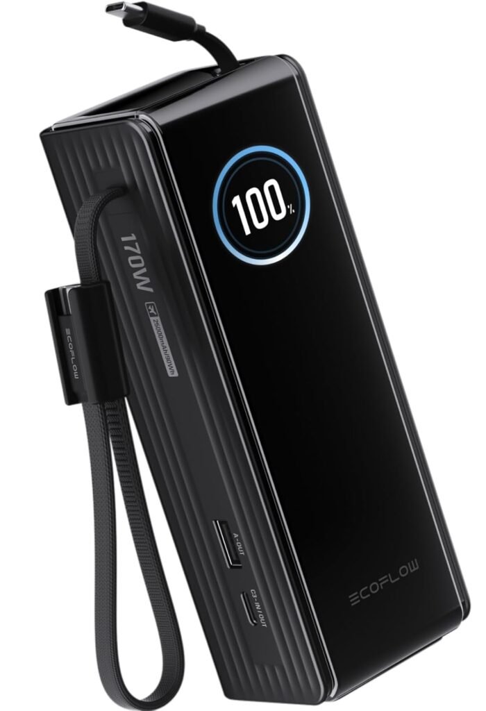 EF ECOFLOW Rapid Power Bank, 25,000mAh, 100W Built-in and Retractable Cables, 170W Portable Charger with Triple 100W USB-C Port, Compatible with iPhone 17/16/15/14, Samsung, Laptop and More, Black EF ECOFLOW Rapid Power Bank, 25,000mAh, 100W Built-in and Retractable Cables, 170W Portable Charger with Triple 100W USB-C Port, Compatible with iPhone 17/16/15/14, Samsung, Laptop and More, Black