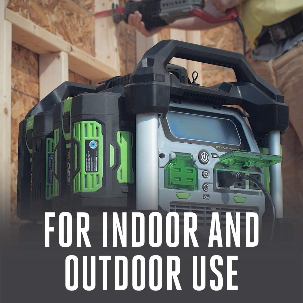 EGO POWER+ Portable Power Station, 3000W, Battery Powered, Inverter Generator for Home and Outdoor, Includes (2) 56V 7.5Ah Batteries and Charger - PST3042 EGO POWER+ Portable Power Station, 3000W, Battery Powered, Inverter Generator for Home and Outdoor, Includes (2) 56V 7.5Ah Batteries and Charger - PST3042