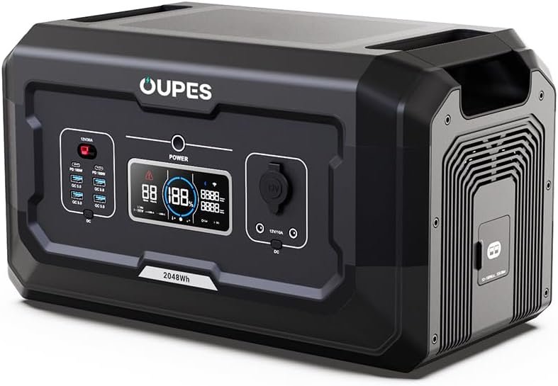 OUPES B2 Smart Extra Battery - 2048Wh LiFePO4 Expansion for Mega 1/2/3 Portable Power Station, 2100W Solar Charging WiFi/Bluetooth APP Control OUPES B2 Smart Extra Battery - 2048Wh LiFePO4 Expansion for Mega 1/2/3 Portable Power Station, 2100W Solar Charging WiFi/Bluetooth APP Control