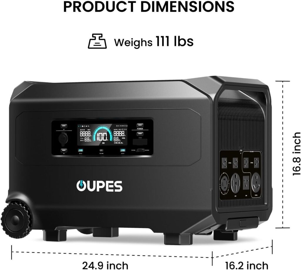 OUPES Guardian 6000 Dual Battery System: 9216Wh Power Station with 6000W Output, 120V/240V Dual Voltage, Expandable Home Backup with Transfer Switch Ready App Control OUPES Guardian 6000 Dual Battery System: 9216Wh Power Station with 6000W Output, 120V/240V Dual Voltage, Expandable Home Backup with Transfer Switch Ready App Control