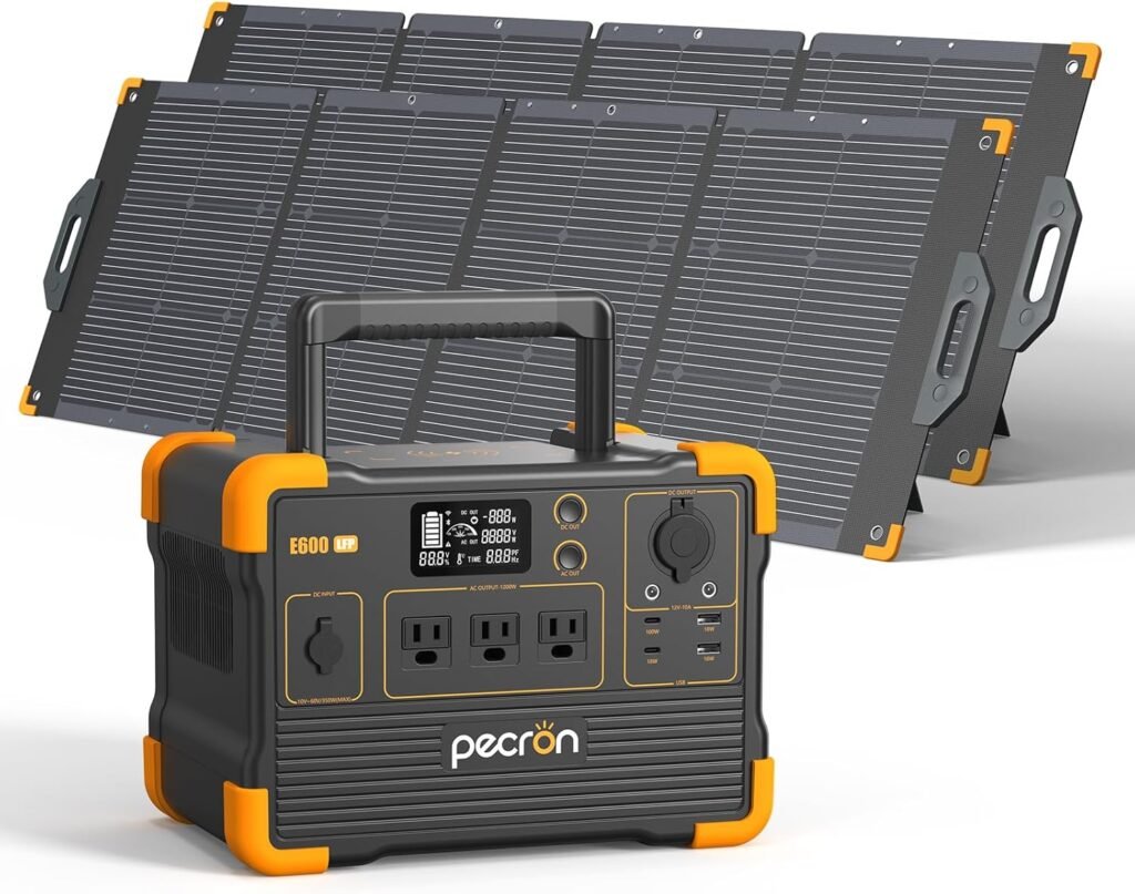 Pecron E600LFP Portable Power Station (2025 New), 614Wh LiFePO4 Battery Backup, 1200W AC Outlet/Max 100W USB-C Output, Solar Generator(Solar Panel Optional) for Camping, Emergency, Home, RV (No UPS) Pecron E600LFP Portable Power Station (2025 New), 614Wh LiFePO4 Battery Backup, 1200W AC Outlet/Max 100W USB-C Output, Solar Generator(Solar Panel Optional) for Camping, Emergency, Home, RV (No UPS)