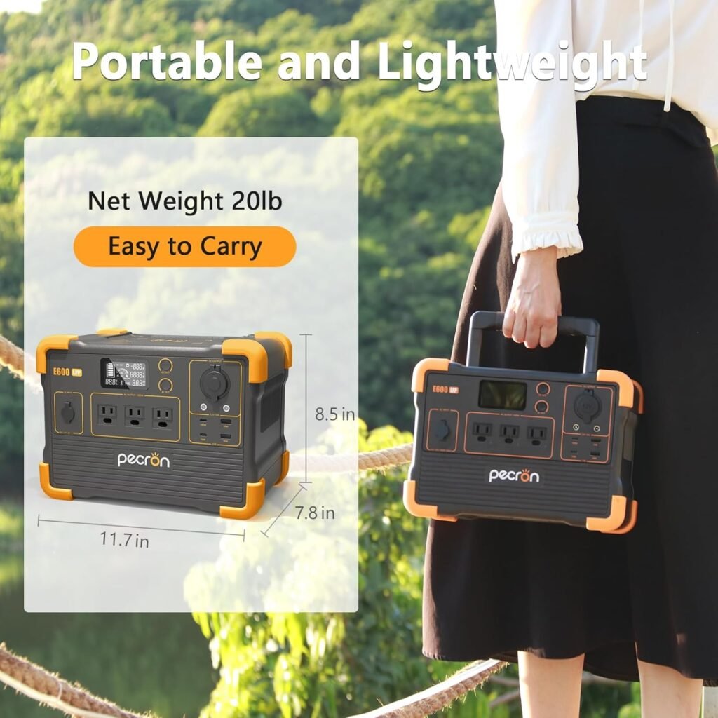 Pecron E600LFP Portable Power Station (2025 New), 614Wh LiFePO4 Battery Backup, 1200W AC Outlet/Max 100W USB-C Output, Solar Generator(Solar Panel Optional) for Camping, Emergency, Home, RV (No UPS) Pecron E600LFP Portable Power Station (2025 New), 614Wh LiFePO4 Battery Backup, 1200W AC Outlet/Max 100W USB-C Output, Solar Generator(Solar Panel Optional) for Camping, Emergency, Home, RV (No UPS)