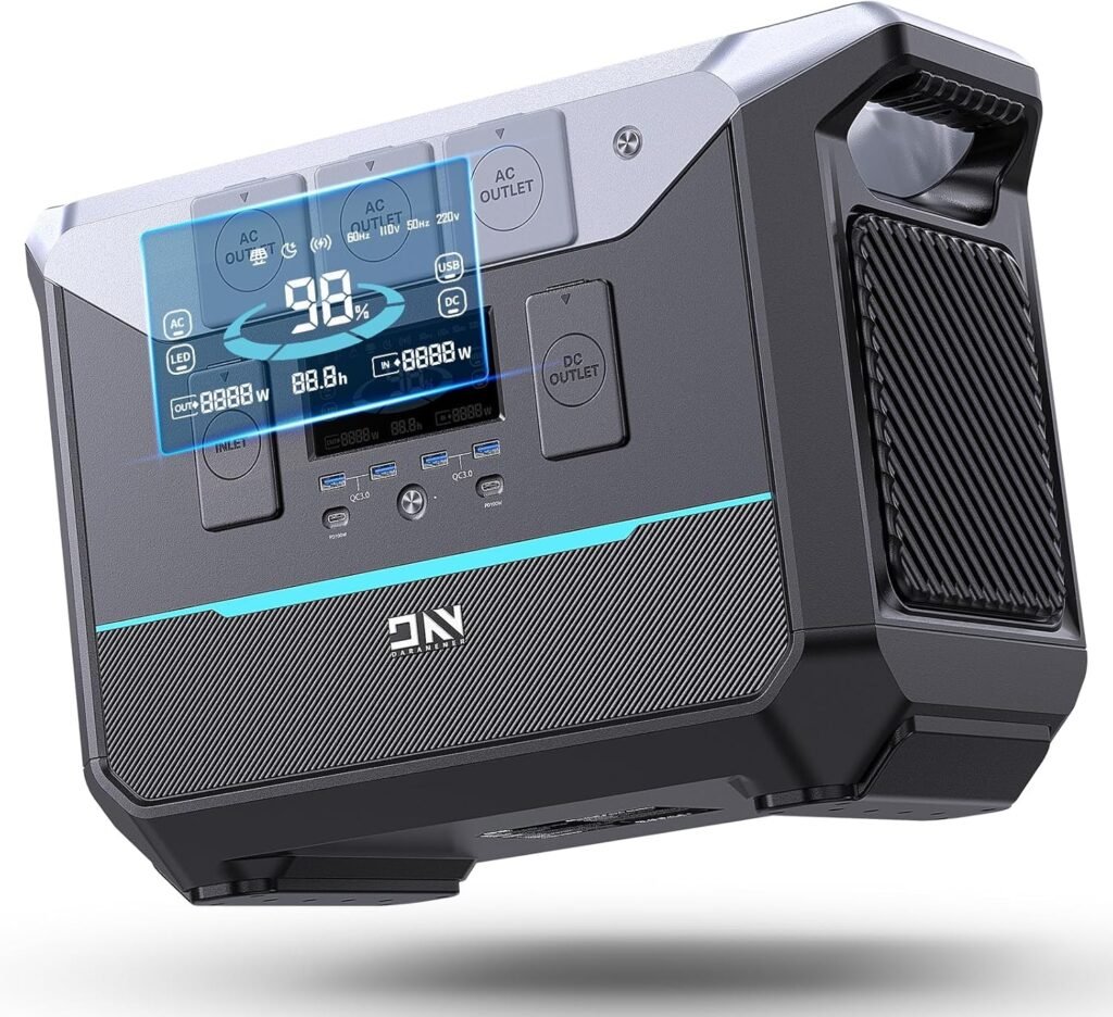 Portable Power Station 1800W (Surge 3000W), 1382.4Wh LiFePO4 Battery Generator, Fast Charging Solar Generator for Camping RVs, Off-Grid Power Outage, Home Emergency Backup Portable Power Station 1800W (Surge 3000W), 1382.4Wh LiFePO4 Battery Generator, Fast Charging Solar Generator for Camping RVs, Off-Grid Power Outage, Home Emergency Backup