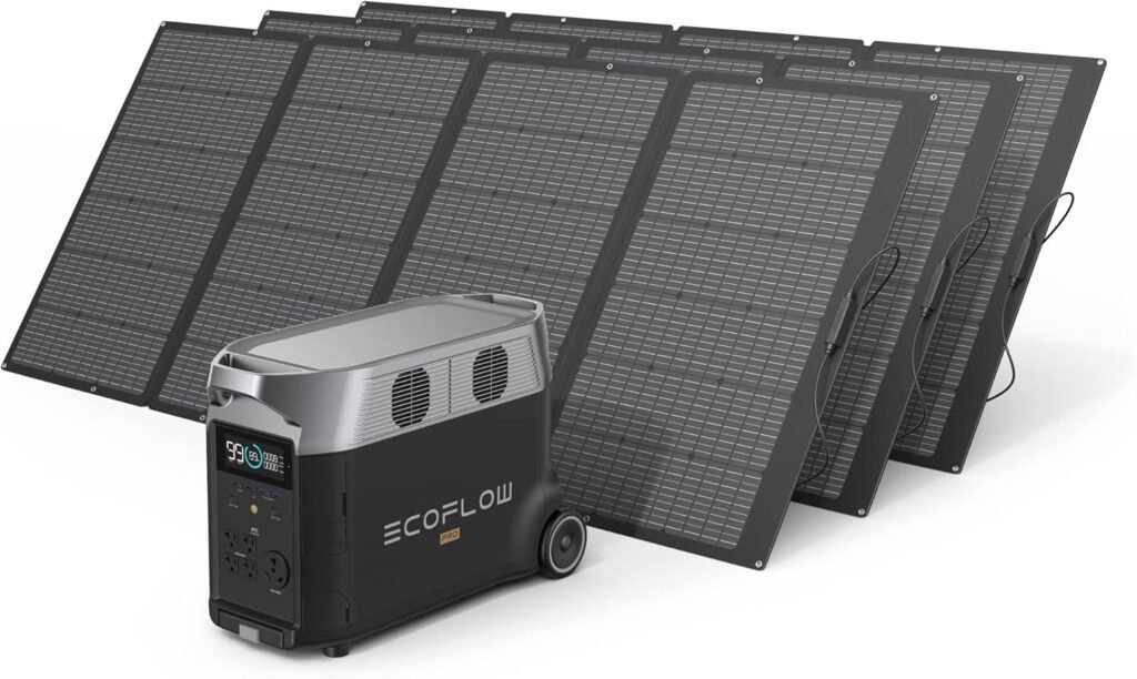 EF ECOFLOW Solar Generator 120V/3.6kWh DELTA Pro with 3x400W Portable Solar Panel, 23% High-Efficiency, 5 AC Outlets, 3600-4500W, Portable Power Station for Home Use Emergency Blackout Camping RV EF ECOFLOW Solar Generator 120V/3.6kWh DELTA Pro with 3x400W Portable Solar Panel, 23% High-Efficiency, 5 AC Outlets, 3600-4500W, Portable Power Station for Home Use Emergency Blackout Camping RV