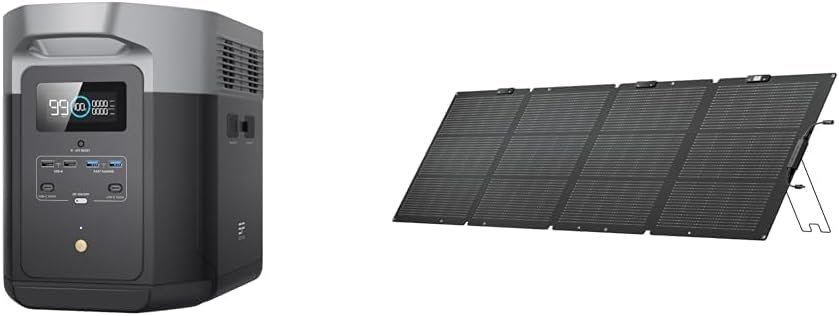 EF ECOFLOW Solar Generator DELTA Max (2000) 2016Wh with 220W Solar Panel, 6 X 2400W (5000W Surge) AC Outlets, 25% High Conversion Efficiency N-Type Solar Cell, Portable Power Station for Home Backup EF ECOFLOW Solar Generator DELTA Max (2000) 2016Wh with 220W Solar Panel, 6 X 2400W (5000W Surge) AC Outlets, 25% High Conversion Efficiency N-Type Solar Cell, Portable Power Station for Home Backup