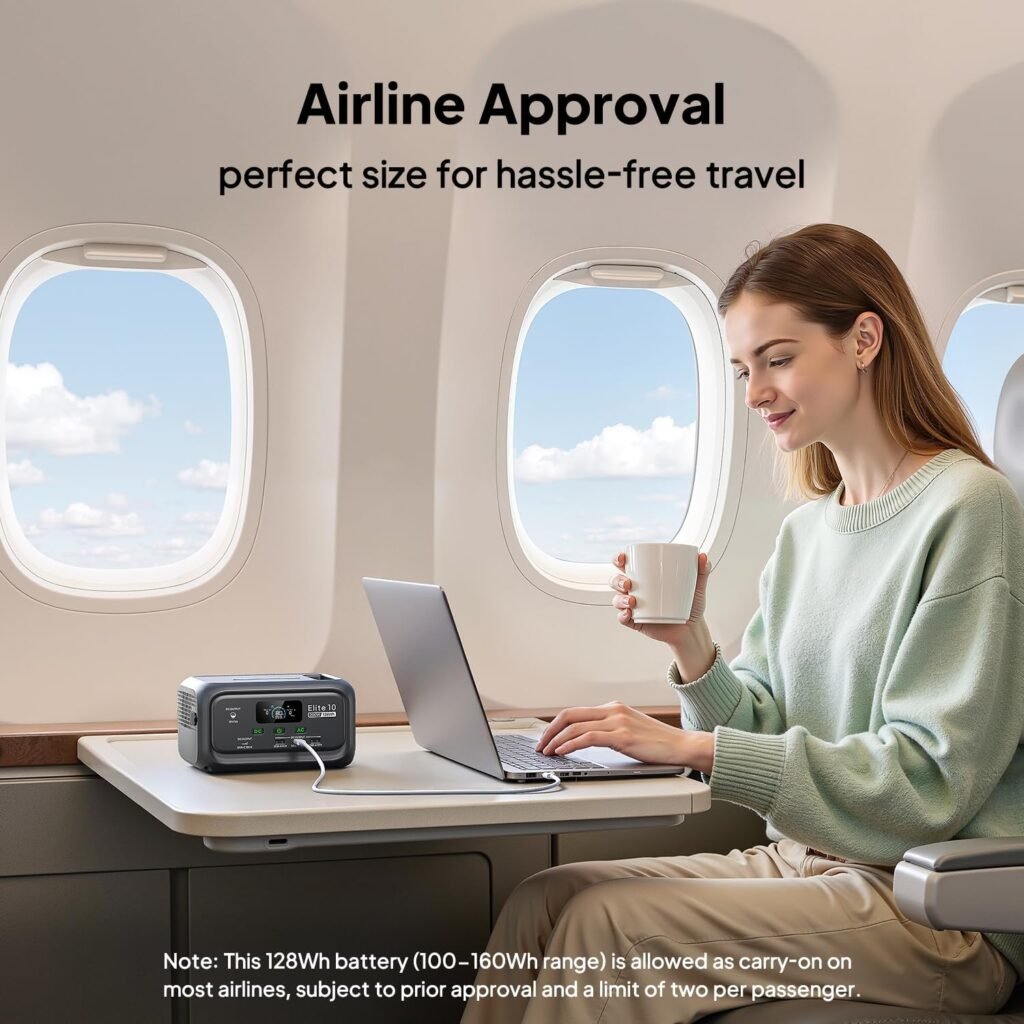 BLUETTI Elite 10 Mini Portable Power Station, 128Wh LiFePO4 Battery with 200W AC Outlet, Flight-Approved Power Bank for Travel, Fast Recharge Solar Generator for Camping  Outage Emergency Backup