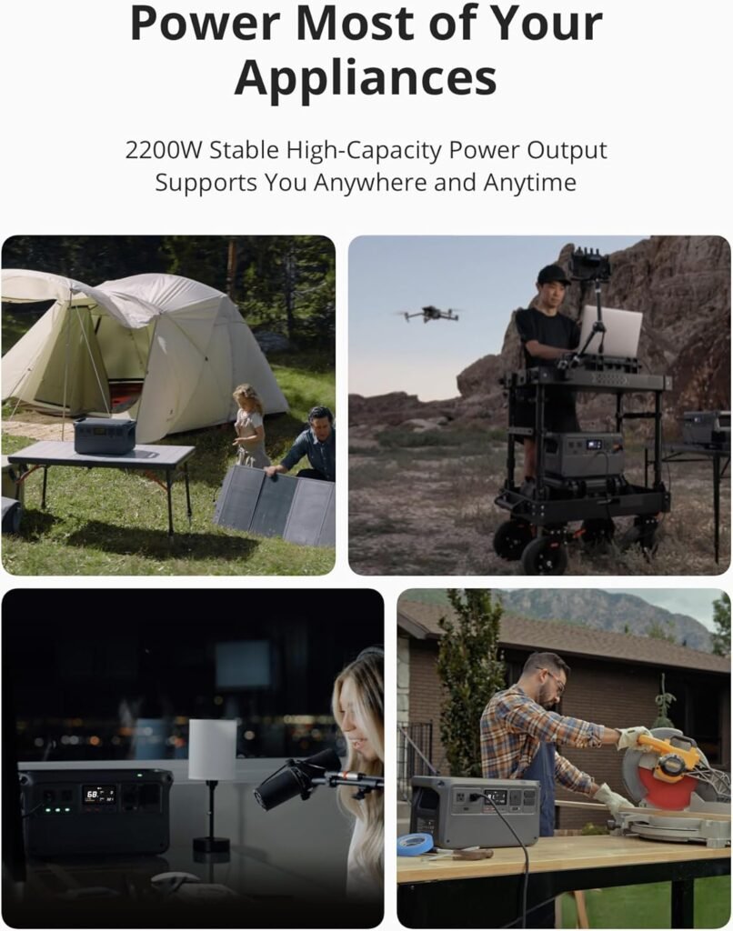 DJI Power 1000 Portable Power Station, 1024Wh LiFePO4 Battery, 2200W (Peak 2600W) AC/140W USB-C Output, 23db Ultra-Silent, Solar Generator For Home Backup, Camping (Solar Panel Optional) DJI Power 1000 Portable Power Station, 1024Wh LiFePO4 Battery, 2200W (Peak 2600W) AC/140W USB-C Output, 23db Ultra-Silent, Solar Generator For Home Backup, Camping (Solar Panel Optional)