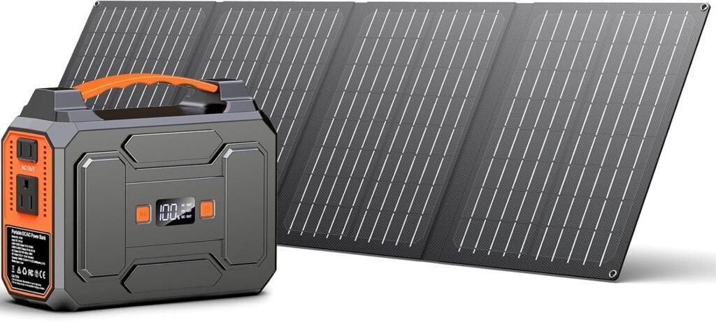 Solar Powered Generator 200W Peak/100W Rated, Portable Solar Generator Power Station with Solar Panels 40W Included, 146Wh Solar Power Bank with AC Outlet 110V for Home Use Camping Outdoor Adventure Solar Powered Generator 200W Peak/100W Rated, Portable Solar Generator Power Station with Solar Panels 40W Included, 146Wh Solar Power Bank with AC Outlet 110V for Home Use Camping Outdoor Adventure
