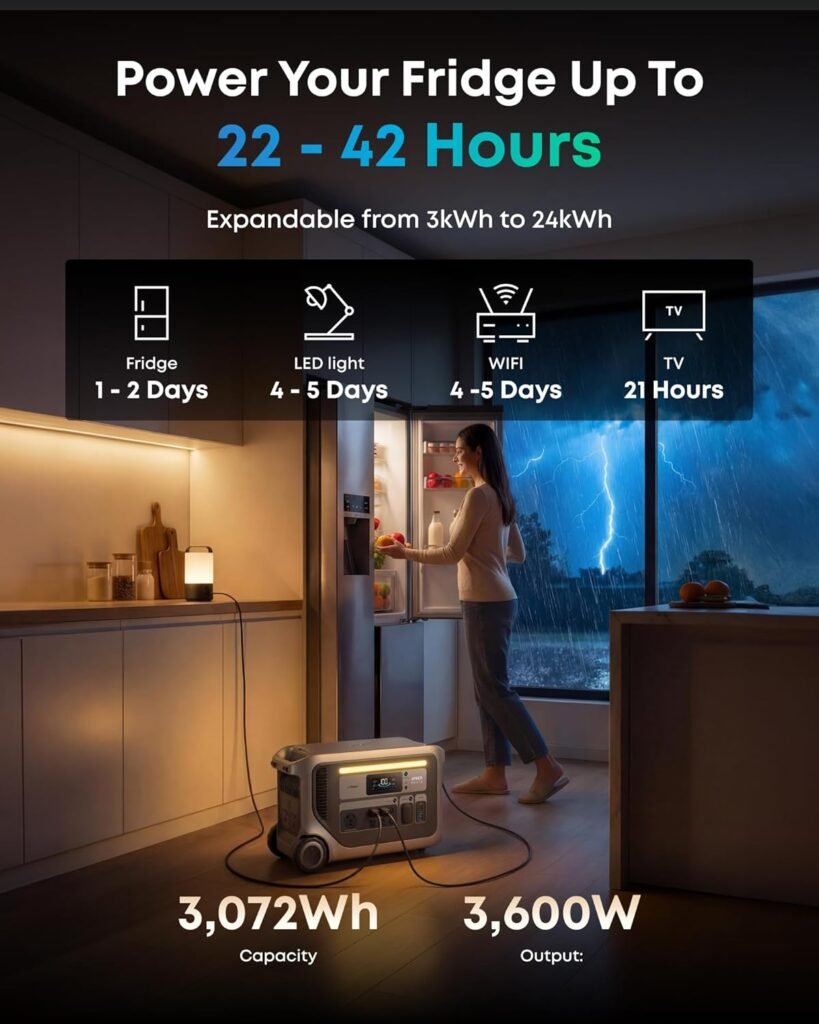 Anker SOLIX F3000 Portable Power Station, 3,072Wh, 6,000W Recharging, Solar Generators for Home Use, Expandable to 24kWh, Works with Generator, For Power Outages, Camping, RVs, Emergencies Anker SOLIX F3000 Portable Power Station, 3,072Wh, 6,000W Recharging, Solar Generators for Home Use, Expandable to 24kWh, Works with Generator, For Power Outages, Camping, RVs, Emergencies
