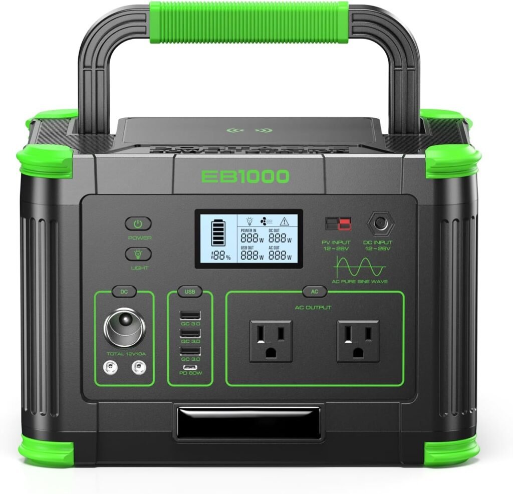 Portable Power Station 500W, 519Wh/140400mAh Solar Generator Backup Lithium Battery Pack Power Supply with AC Outlets, PD 60W USB-C Power bank for Outdoor RV Camping Home Outage Emergency