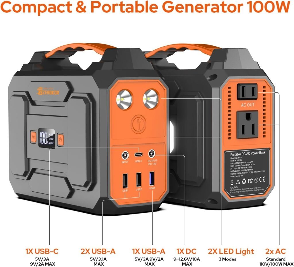 Portable Power Station with Foldable Solar Panel, 110V 100W AC Outlet Camping Solar Powered Generator with Panels, 65W Solar Powered Power Bank for Laptop Smart Devices RV Outdoor with 30W Panel Portable Power Station with Foldable Solar Panel, 110V 100W AC Outlet Camping Solar Powered Generator with Panels, 65W Solar Powered Power Bank for Laptop Smart Devices RV Outdoor with 30W Panel