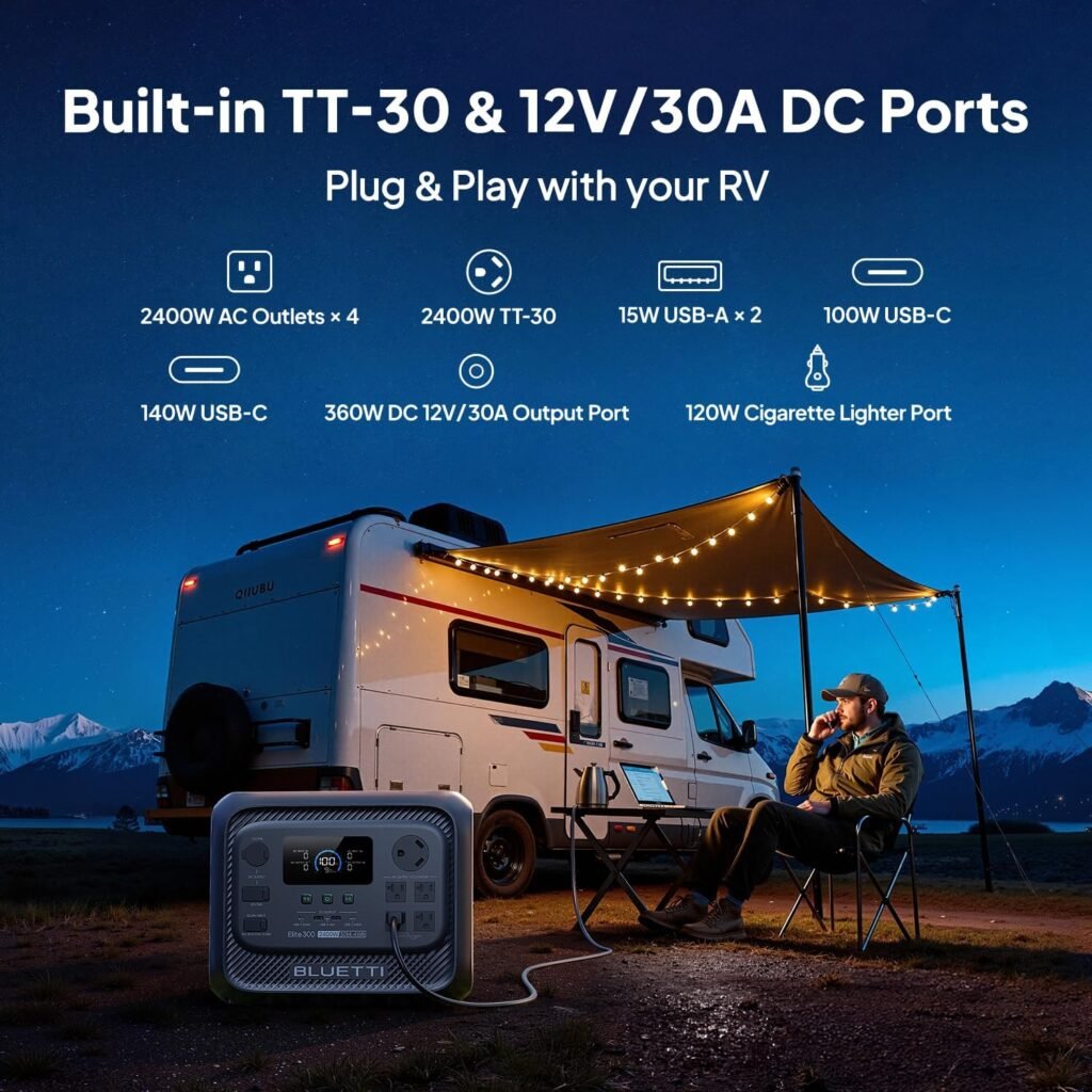 BLUETTI Elite Portable Power Station, 3014Wh LiFePO4 Battery Backup for Home Power Outage, 2400W Solar Generator (4800W Surge), 3kWh Compact Home Backup RV Power with TT-30 RV Port 12V/30A DC BLUETTI Elite Portable Power Station, 3014Wh LiFePO4 Battery Backup for Home Power Outage, 2400W Solar Generator (4800W Surge), 3kWh Compact Home Backup RV Power with TT-30 RV Port 12V/30A DC